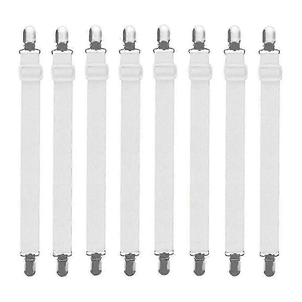 8pcs/Set Elastic Sheet Clips Double End Clips Fixed Suspender