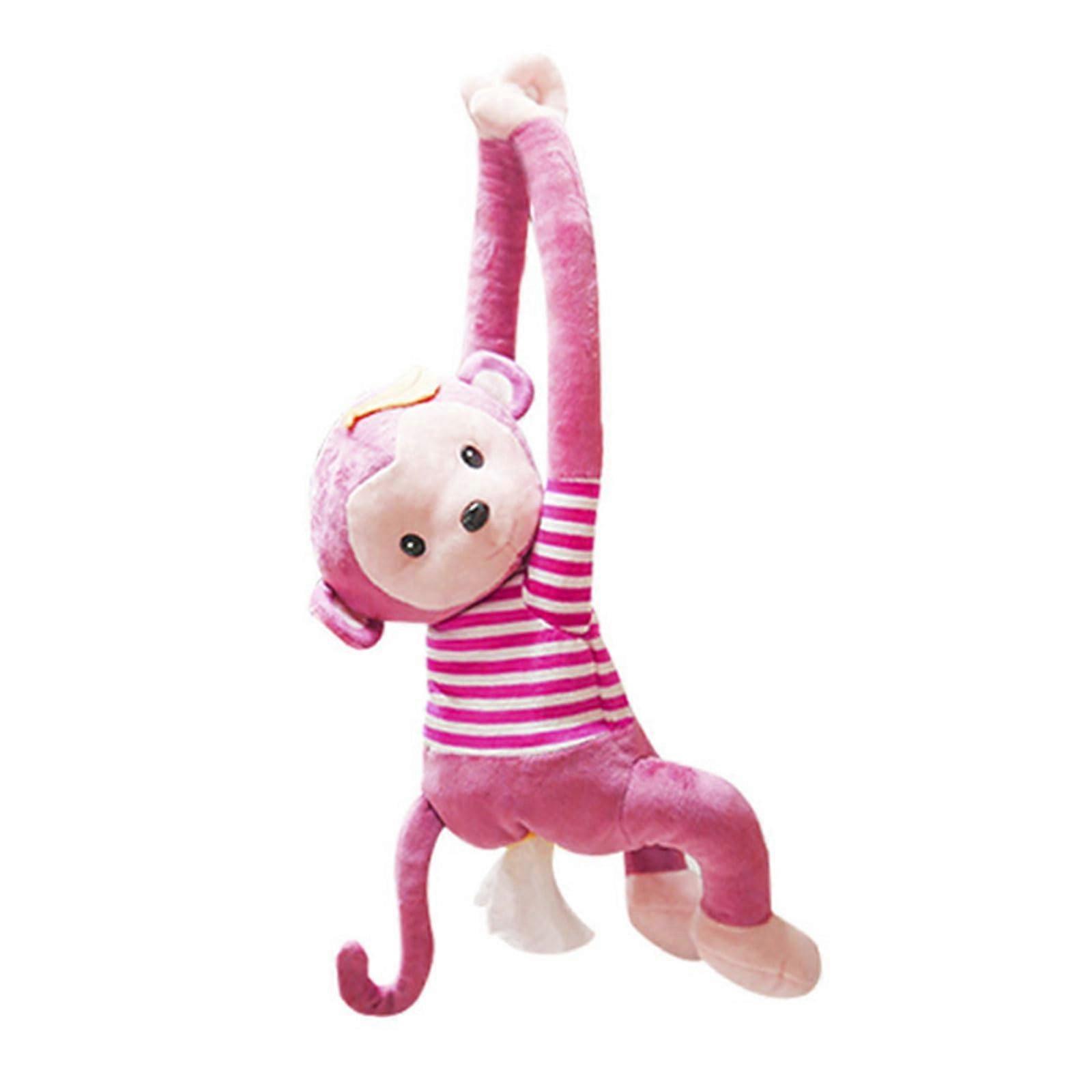 Monkey Tissue Box Holder with Playful Monkey Design for Home, Car, Bathroom Vanity, Dustproof Storage