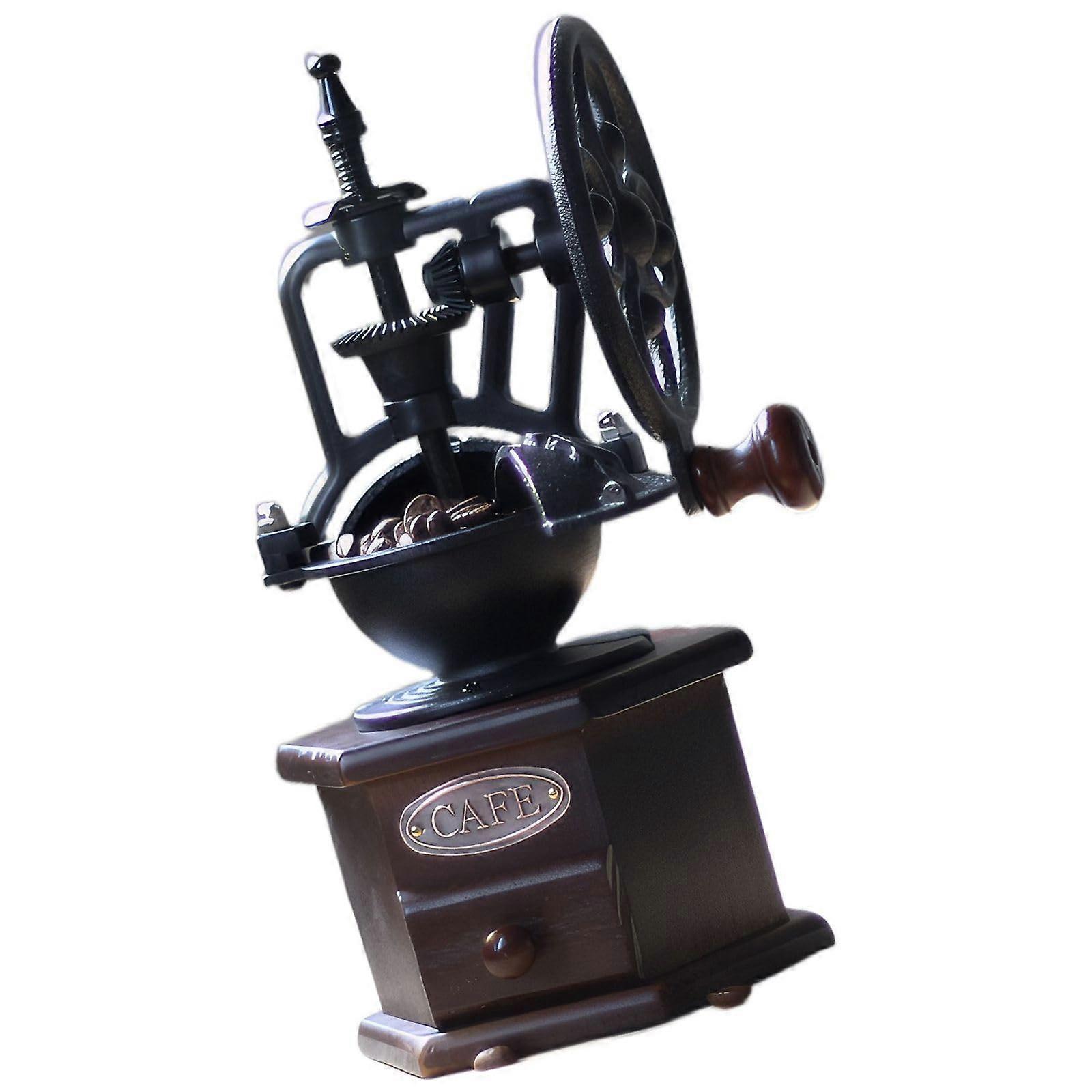 Manual Coffee Grinder with Adjustable Grind Settings, Ceramic Burr, Cast Iron Retro Design