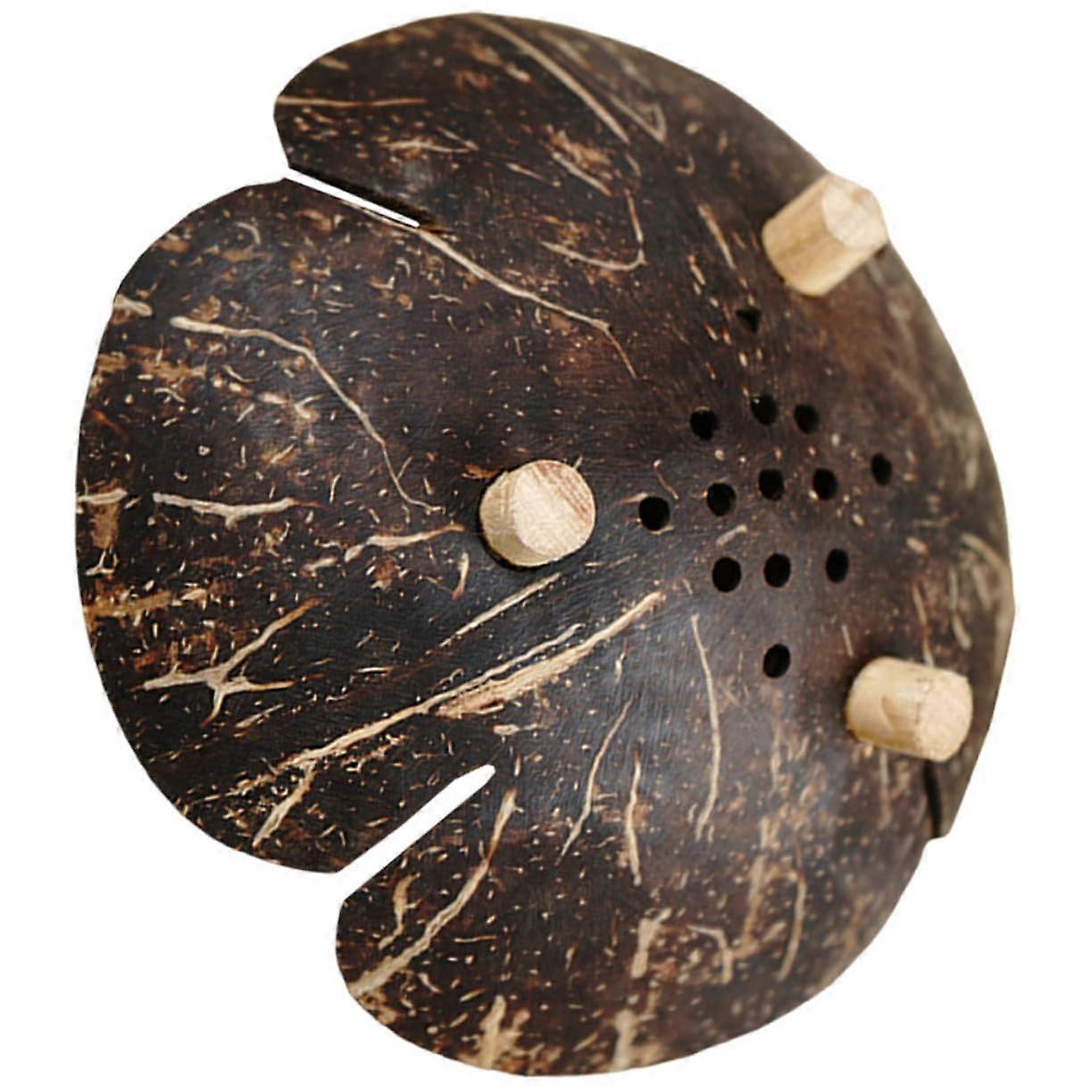 Creative Flower Shaped Coconut Shell Soap Dish with Self Draining Design for Bathroom Kitchen Sink