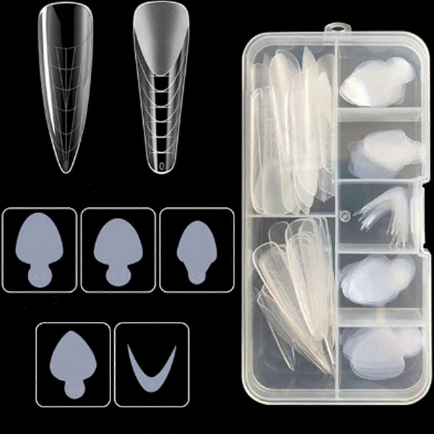 Polygel Nail Forms Set with 60pcs Reusable Dual Form Tips for Precise Acrylic Nail Extensions