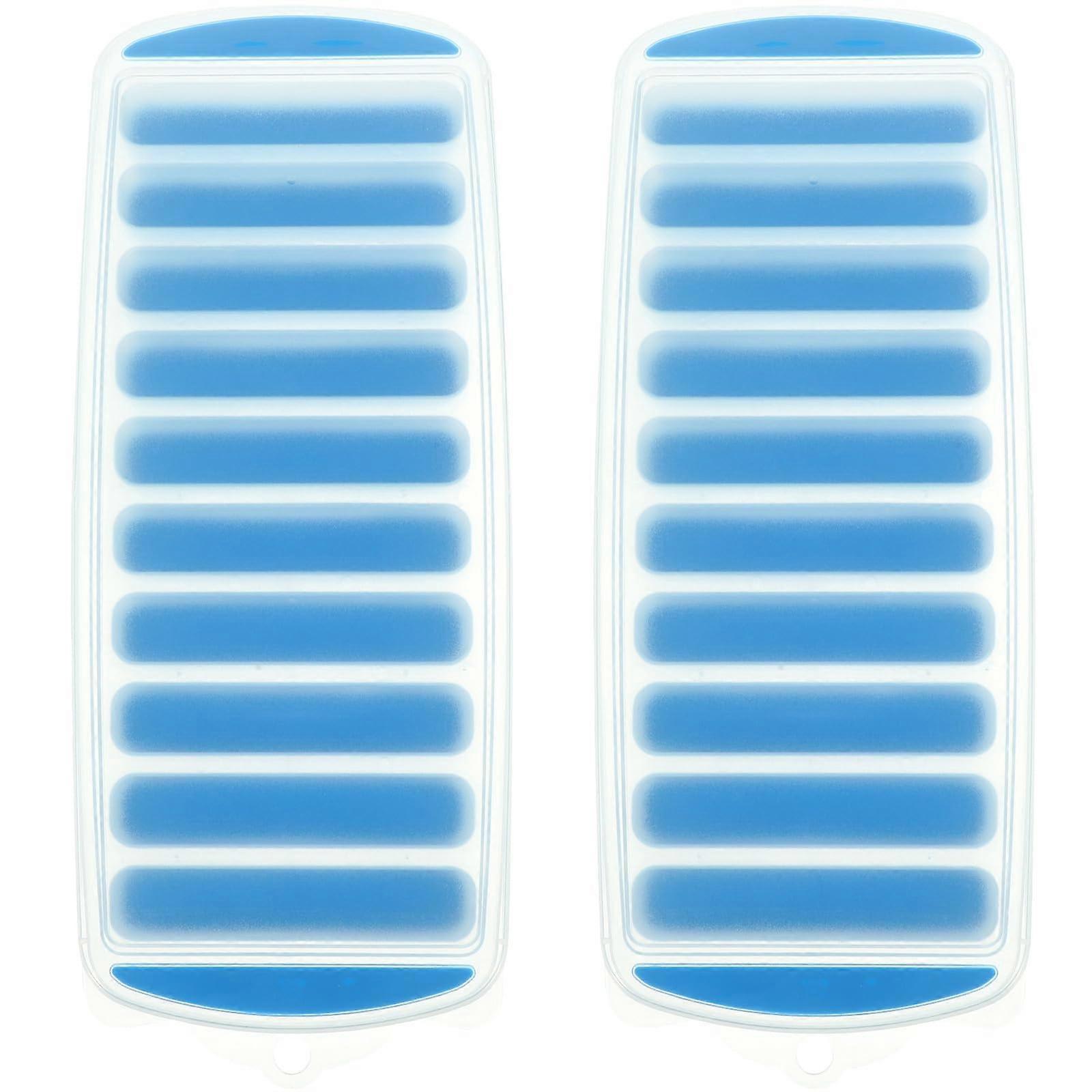 2 Sets Silicone Ice Cube Trays with Lids Stackable OdorResistant Molds for Freezer and Cocktails