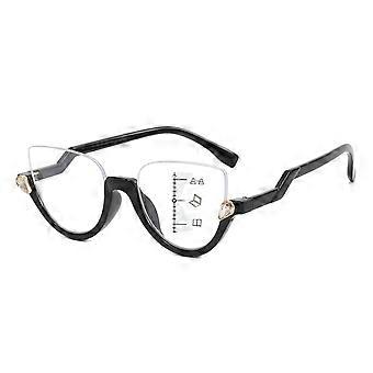 Blue Light Blocking Progressive Multifocus Cat Eye Reading Glasses for Women 2.75x UV Protection