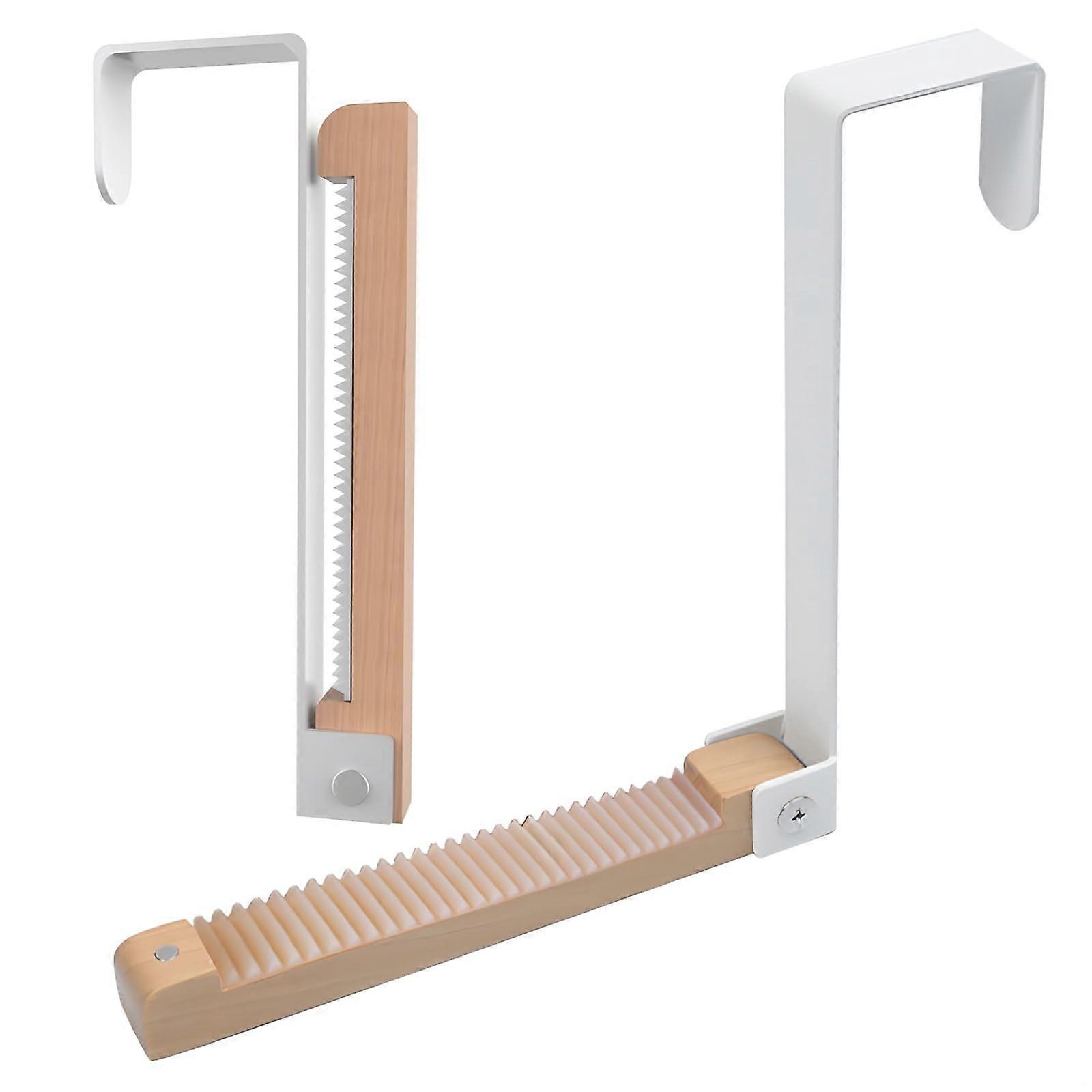 Over the Door Clothes Hanger, 2 Pcs Foldable Drying Rack with AntiSlip Hooks for Dorm and Bathroom