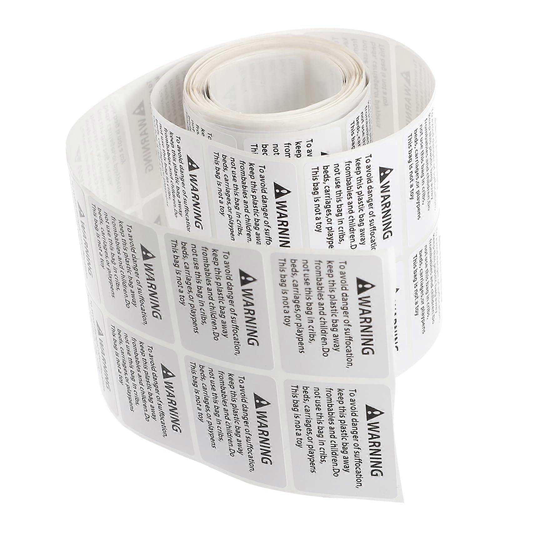Removable Suffocation Warning Labels with Clear Text and Durable Adhesive for Daycare Packaging