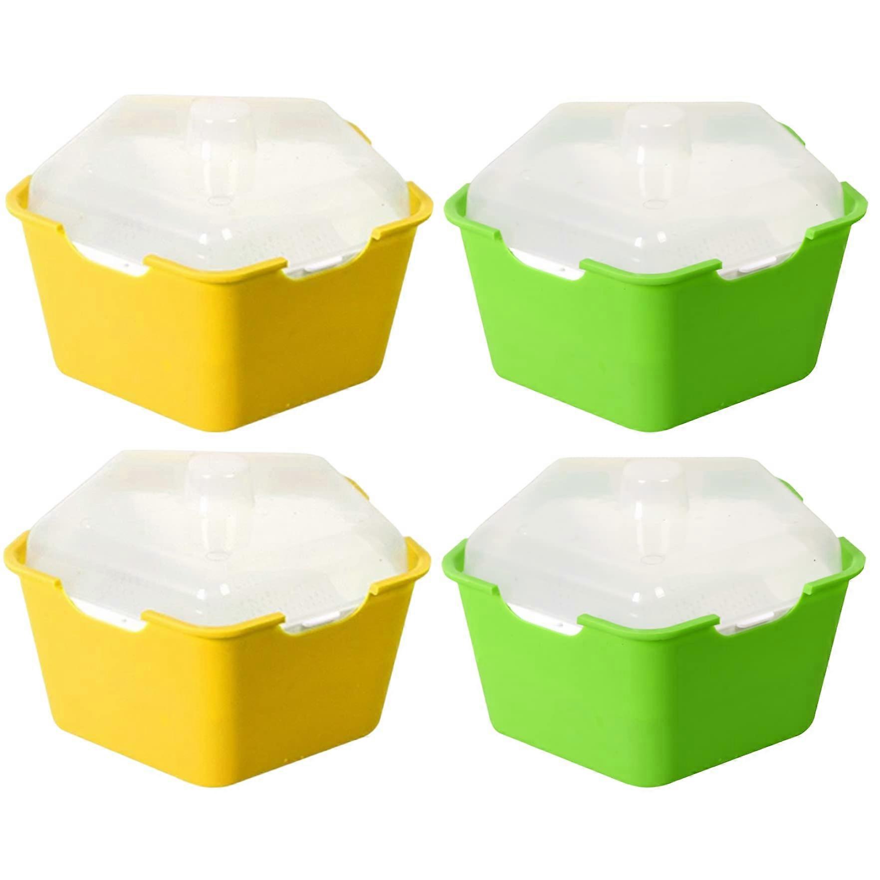 Seed Sprouter Tray with Cover for Soil Sprouting, Microgreens Growing Kit, 4 Pcs