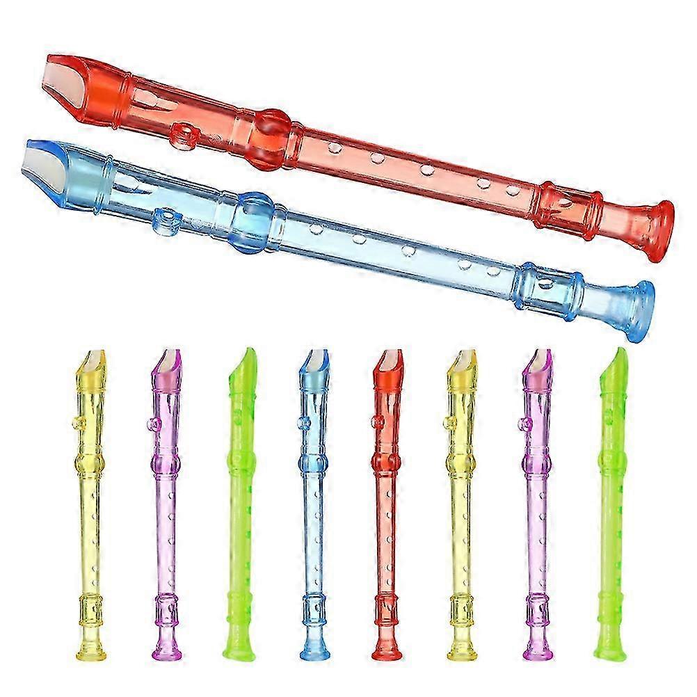 Translucent Kids Recorder for School Music 10Pcs Plastic Mini Instruments