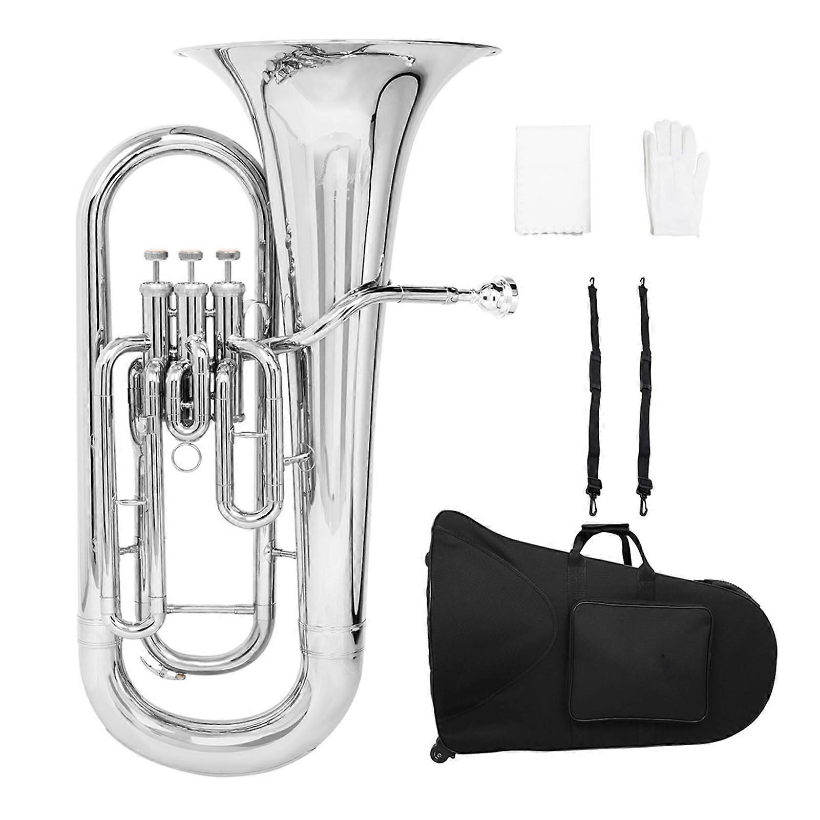 Professional Silver Plated Bb Euphonium with Balanced Tone Control for Orchestra and Performance
