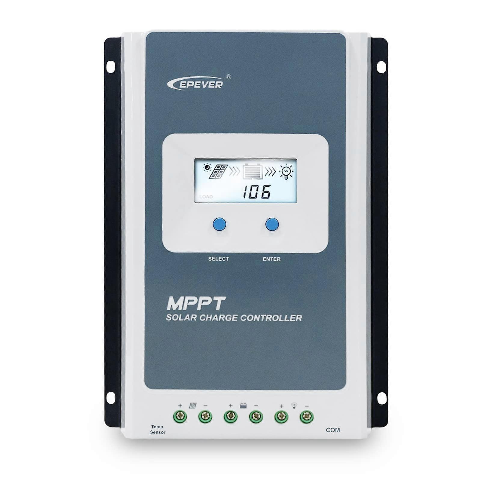 MPPT Solar Charge Controller 10A 12V 24V Negative Grounded with LCD, MultiBattery Compatible