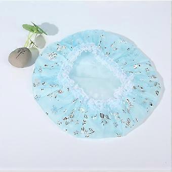 5 Pcs Shower Caps Extra Large Reusable Elastic 100% Waterproof Bathing Hair Cap