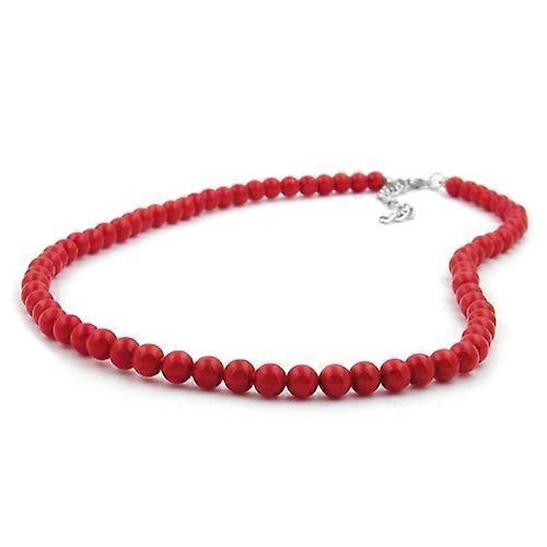 Kette 6mm Kunststoffperlen rot-glänzend 80cm