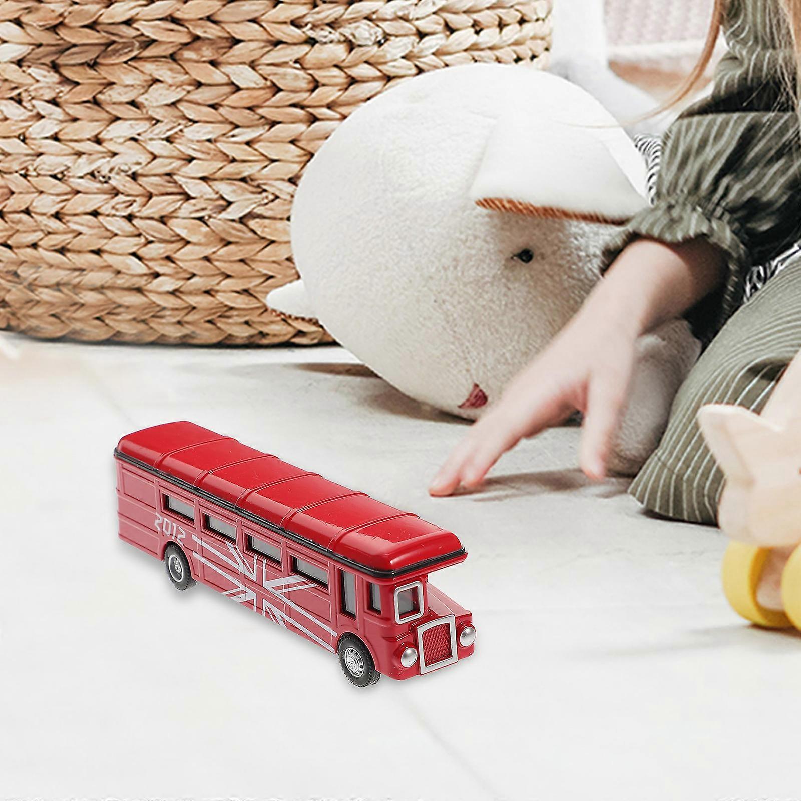 Bus Model Single-Deck Pull Back Bus Toy for Playing and Collecting