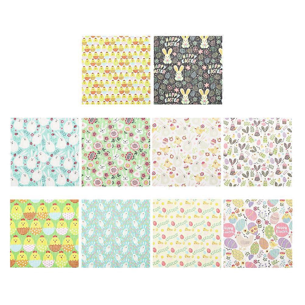Easter Cotton Fabric Patchwork Cloth for DIY Sewing 10Pcs Pack