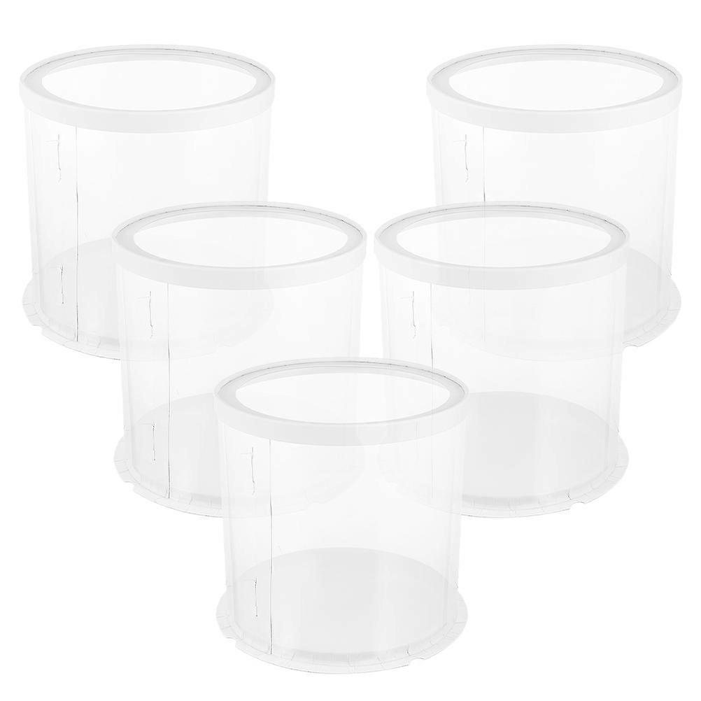 Cake Boxes Round Cake Display Container for Decor Including 5Pcs