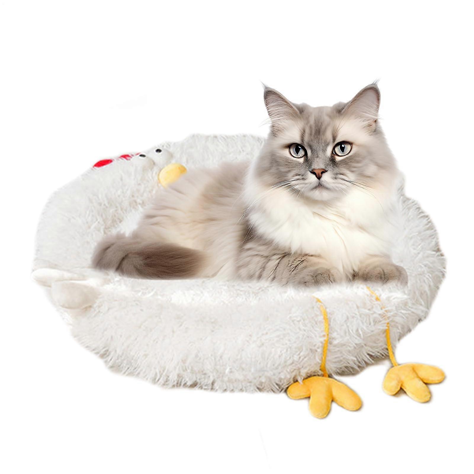 Heated Cat Bed with SelfHeating Design, Cute Chick Shape, Machine Washable, Winter Pet Mat