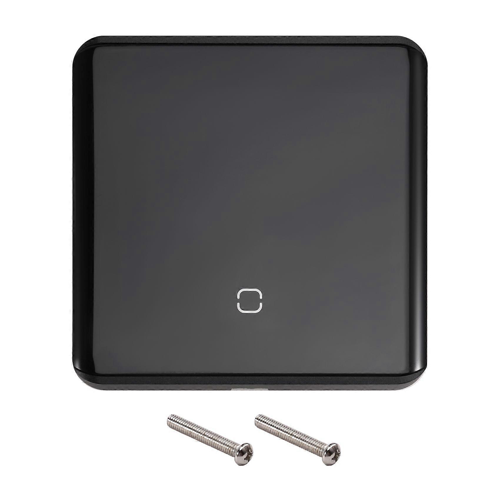 Tuya Smart ZigBee 3.0 Wireless Remote Control LED Display Switch Glass Touch Switch Black EU Plug