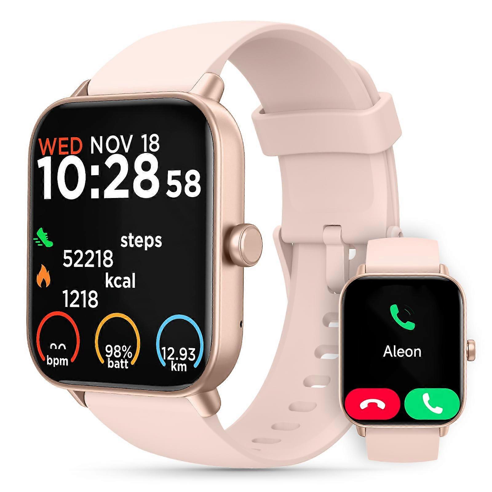 Bluetooth Smart Watch with Call Function, Voice Assistant, Heart Rate, IP68 Waterproof for iPhone Android