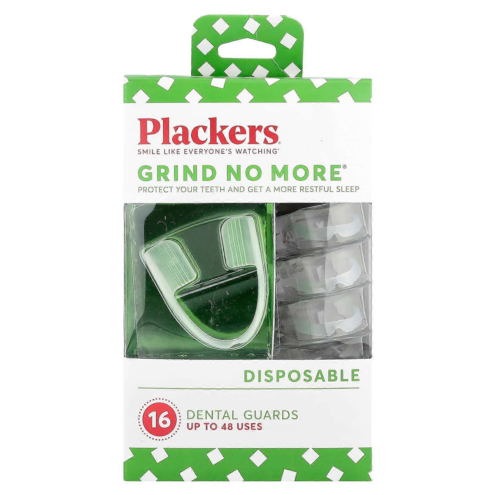 Plackers, Grind No More, Disposable, Dental Guards, 16 Count