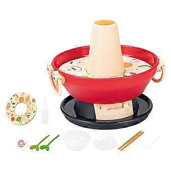 Conjunto de Brinquedos de Cozinha Música Spray Panela Quente para Crianças, Jogo de Faz de Conta 21pcs Azul