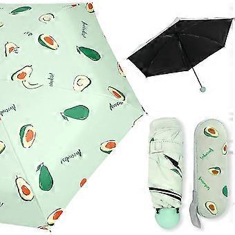 Kompakter Sonnen- und Regenschirm für Reisen, leichter, tragbarer UV-Schutzschirm mit Etui