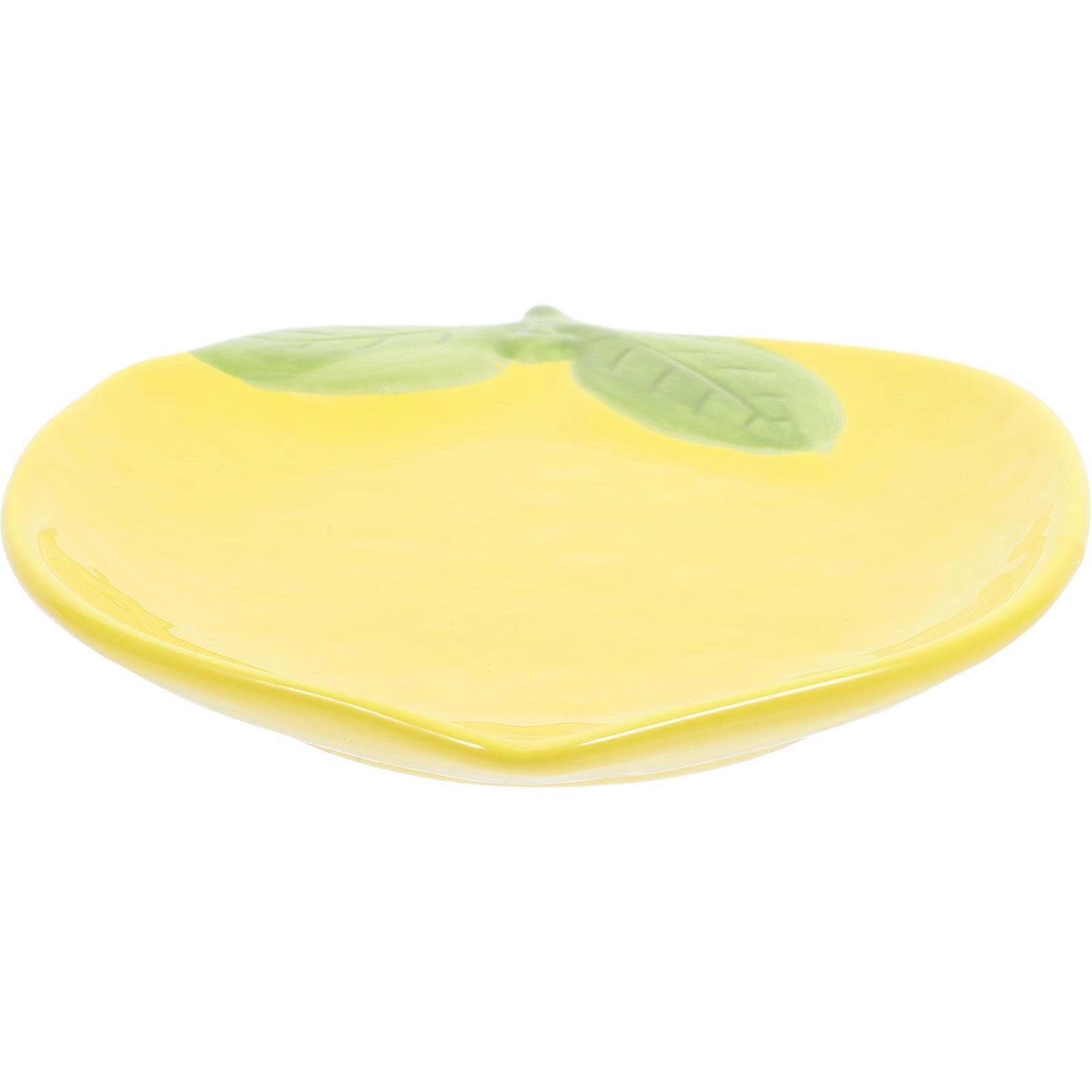 Ceramic Lemon Plate for Salad Serving Kitchen Decor