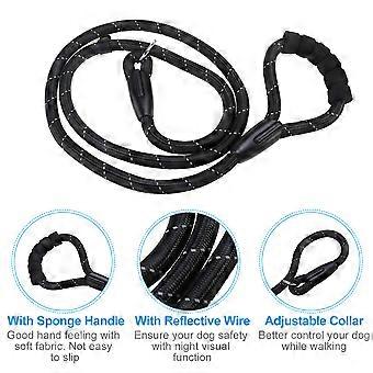 Reflective Dog Leash Rope for Walking Control with Sponge Handle 2Pcs