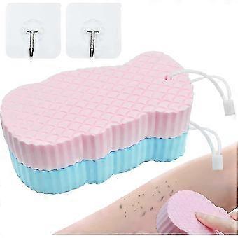 2 Pcs Shower Sponge, Super Soft Exfoliating Bath Sponge With Hooks & Lanyard Gift