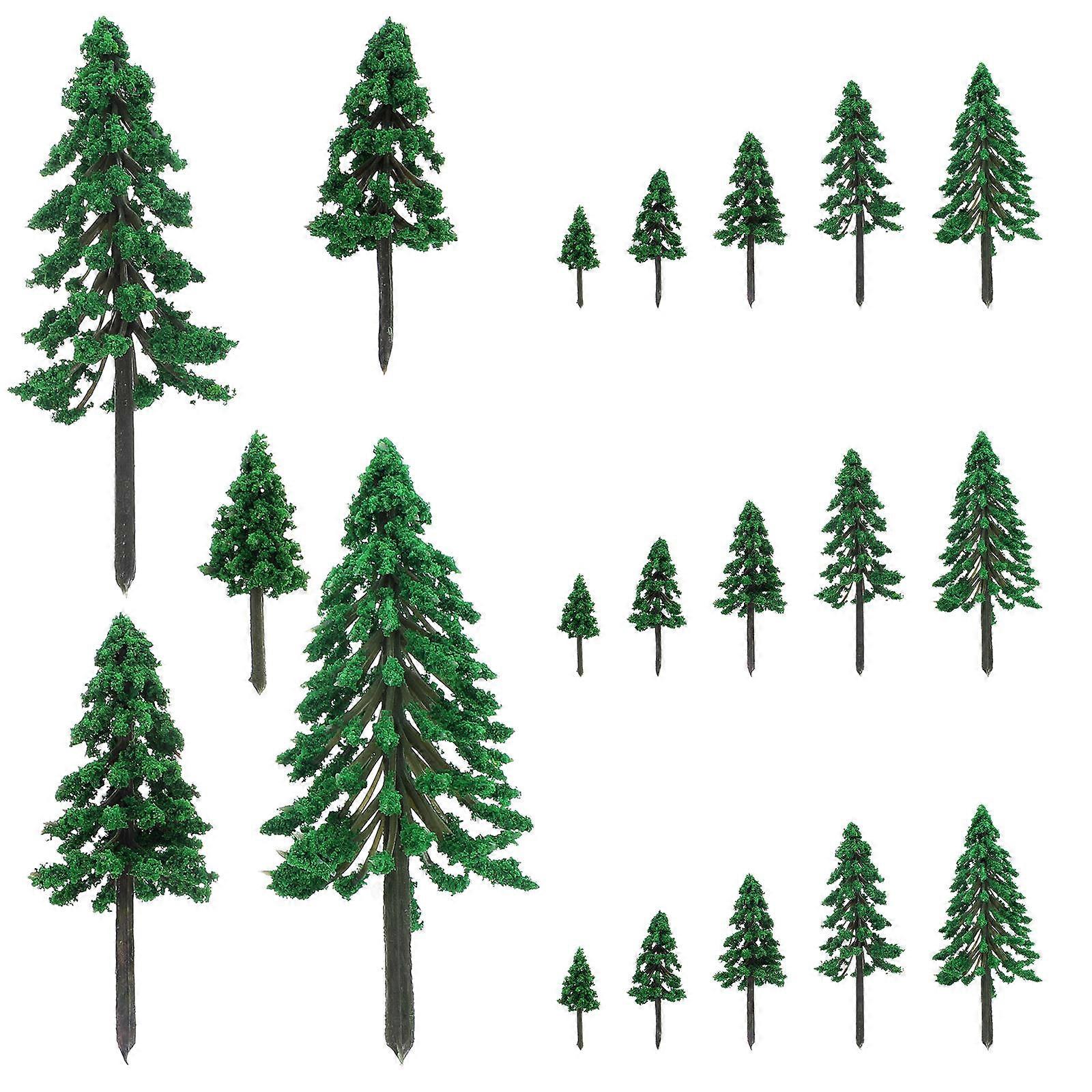 Plastic Scenic Tree Model Miniature Model Tree for Decor 20Pcs