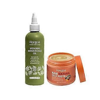 Set da 1-3 pezzi con olio di Batana grezzo per la crescita dei capelli - Maschera per il cuoio capelluto spremuta a freddo e siero miracoloso per la crescita dei capelli, capelli naturali spessi e forti per uomo e donna_DUIBW