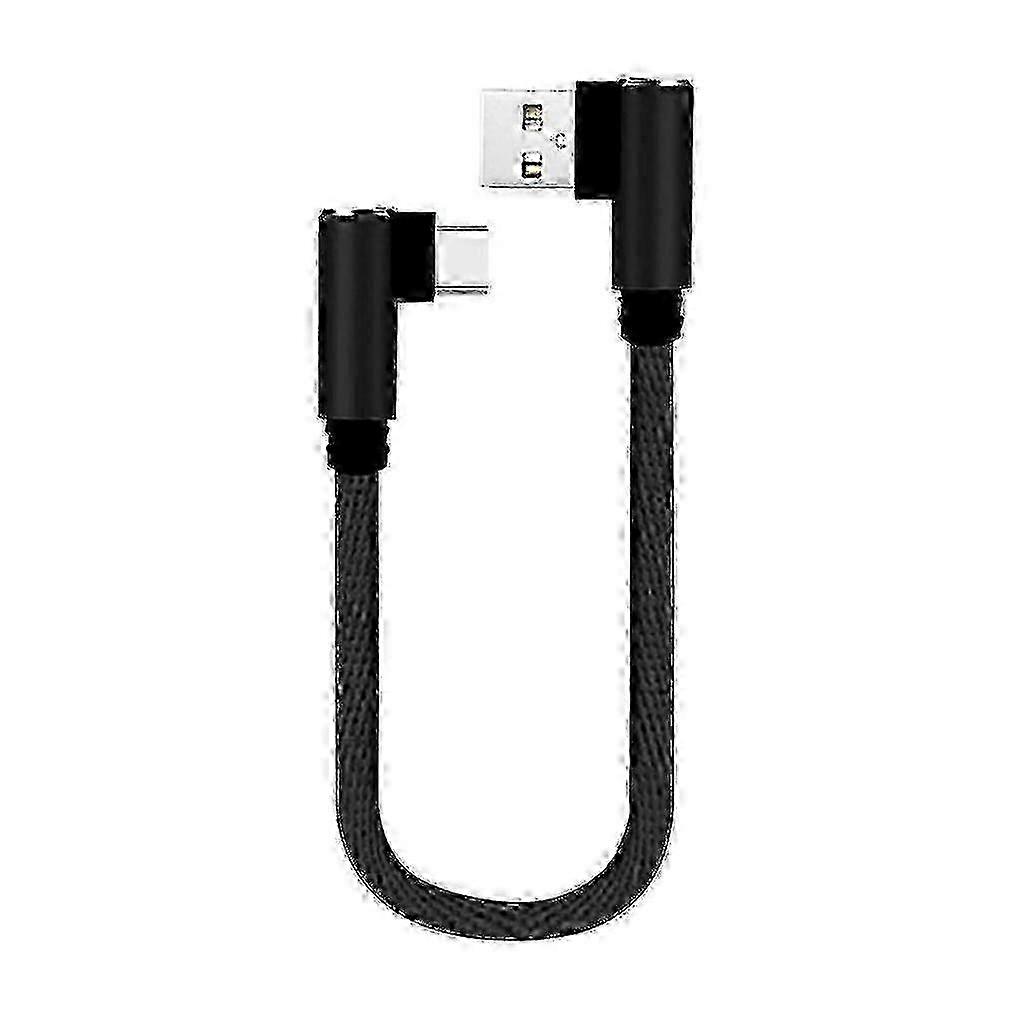 90 Degrees Black/ Blue/red 0.25m Double Elbow Type C Data Usb C Cable