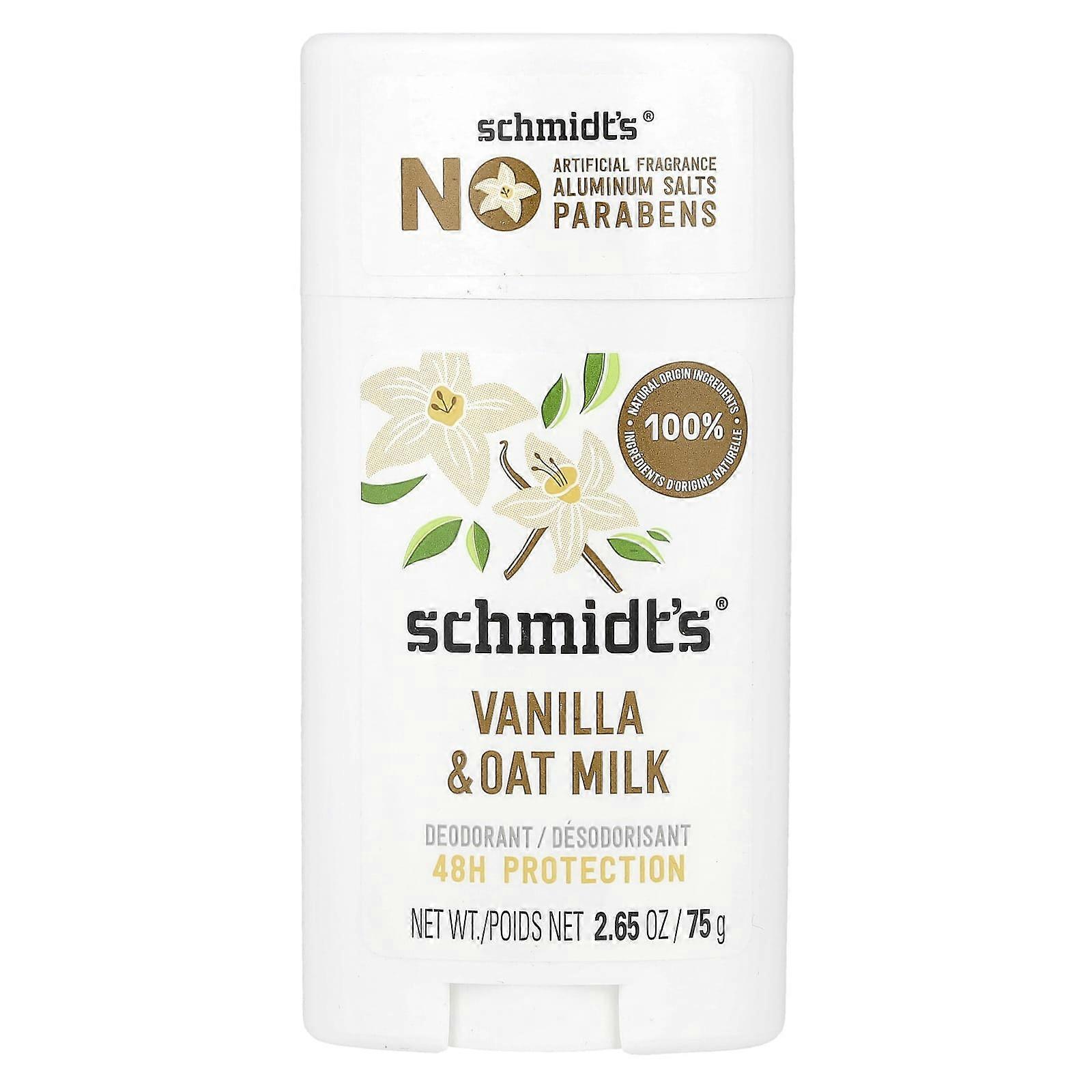 Schmidt's, Deodorant, Vanilla & Oat Milk, 2.65 oz (75 g), 2-Pack