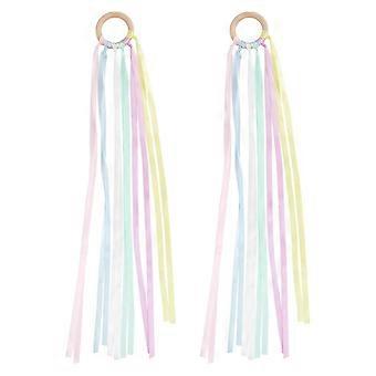 Mizh 2Pcs Kids Streamer Ring Kids Ribbon Circle Kids Colorful Streamer Kids Ribbon Toy Kids Ribbon New Arrival S07