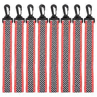 8 correas reflectantes para caminar de noche - Llavero naranja que brilla en la oscuridad para seguridad de mochila - Etiquetas reflectantes de alta visibilidad aptas para ciclismo R