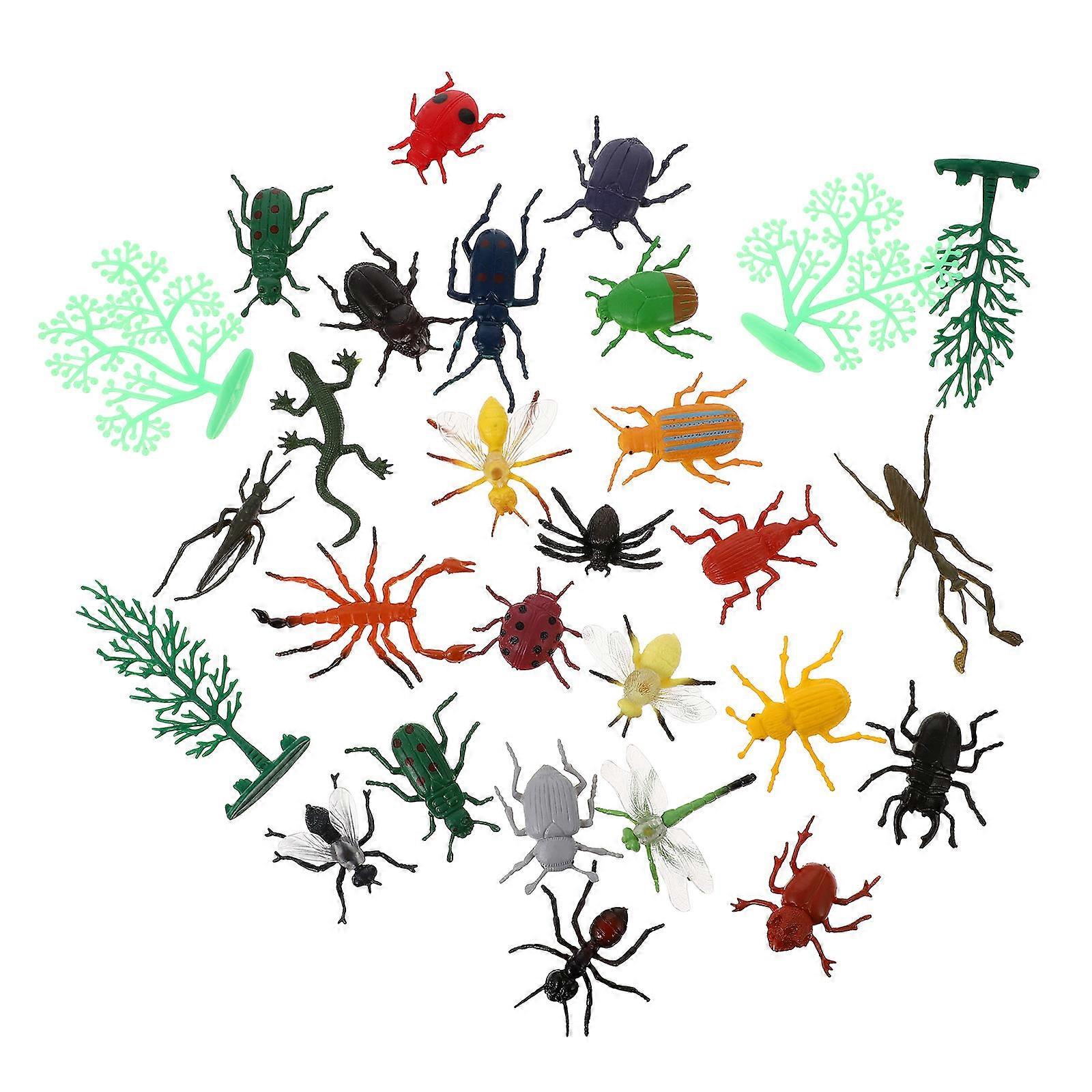 Assorted Color Insect Models Toys 24Pcs Simulation Bugs for Kids Learning