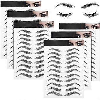 Hair-like Waterproof Eyebrow Tattoo Stickers, Natural Arch Style, 66 Pairs for Daily Use