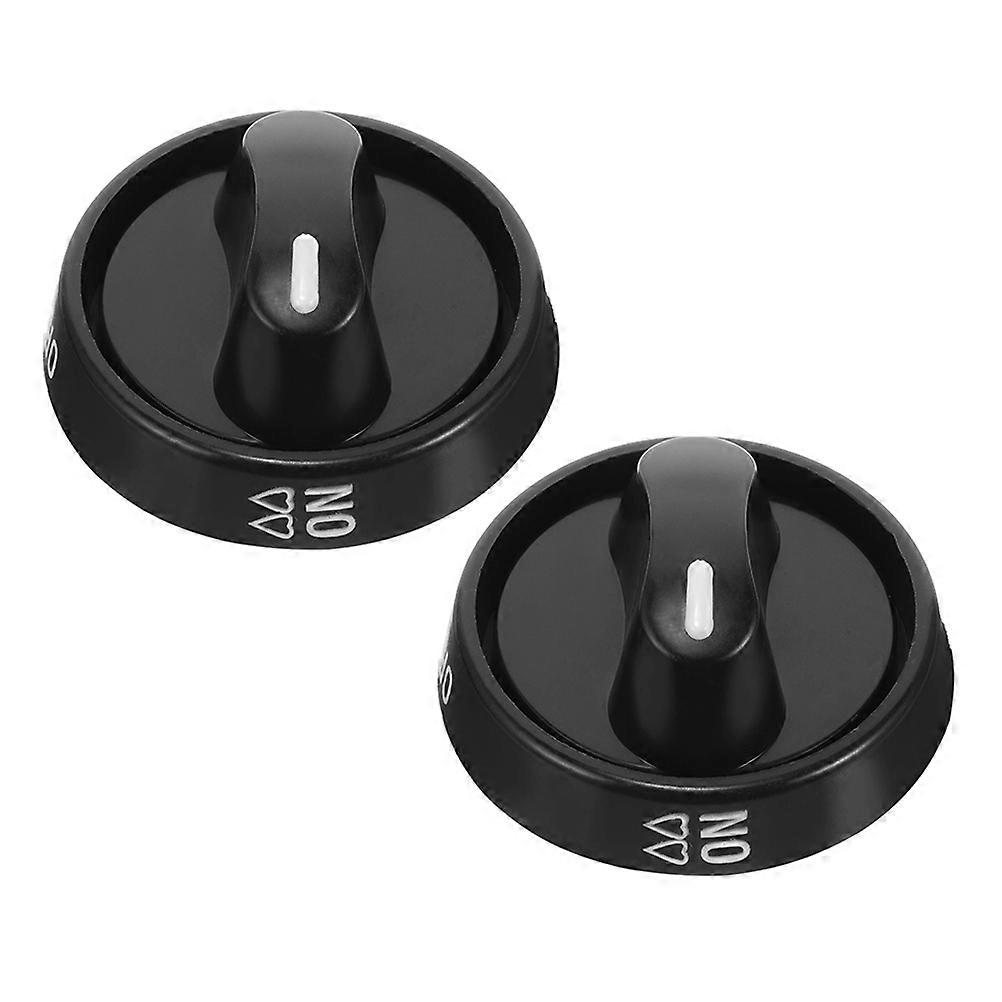 Black Plastic Gas Stove Knobs Control Knobs for Kitchen Use 2Pcs