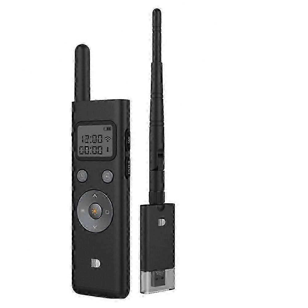 Wireless Presentation Remote with Bright Green Laser, 300m Range, LCD Timer Silent Vibration, USB Receiver, Compatible with PowerPoint and More