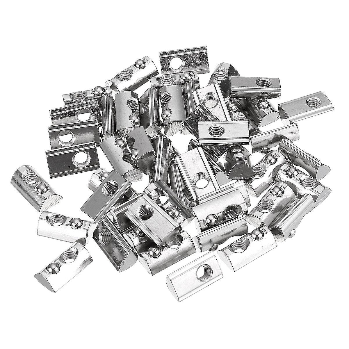 50Pcs 40 Series T Slot Elastic Nut Round Roll Spring Nut For 40 Series Aluminum Profile