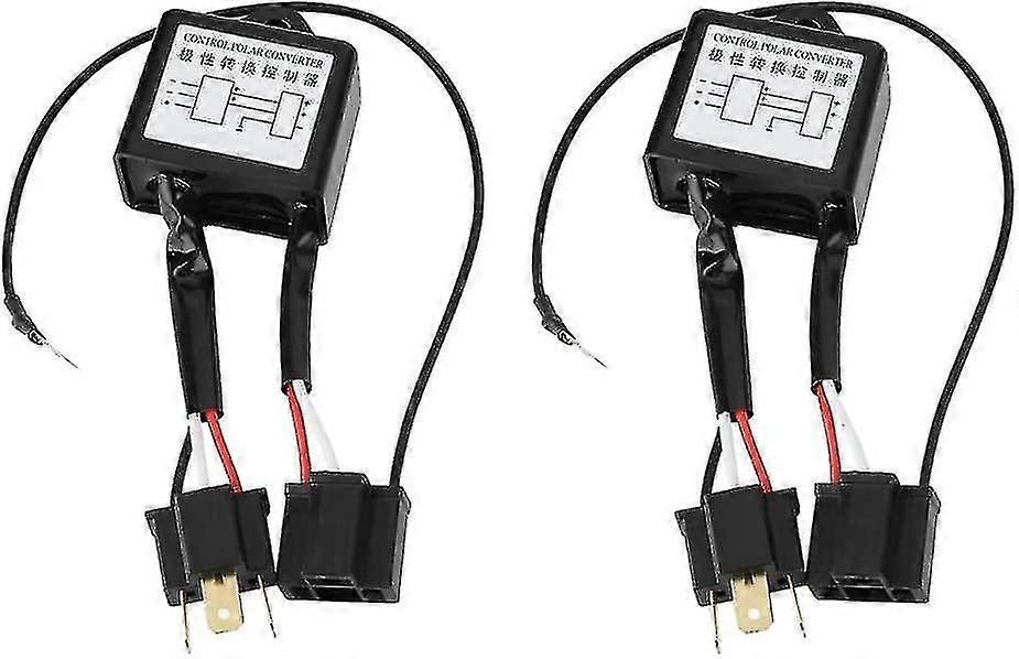 Reverse Polarity Negative Switch Harness - Reverse 2pcs Led Converter Adapter For H4