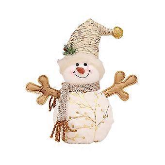 Schneemann-Puppe Plüsch Kiefer Dekor Niedliche Form Erhöhte Feiertagsstimmung Weiße Weihnachten Schneemann Spielzeug Geschenke kompatibel Zuhause kaesi