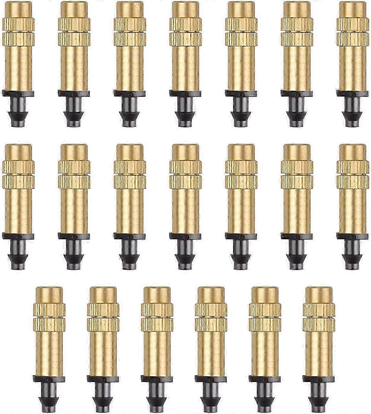 20 Brass Mist Nozzles, Adjustable Copper Atomizing Nozzle Drip Irrigation Sprayer