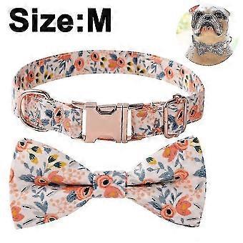 Custom Flower Collar For Female Dog Floral Pattern Engraved Pet Collars