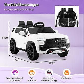 Children's Chevrolet electric car with 2.4G remote control & Suspension & lights & Music children's car white