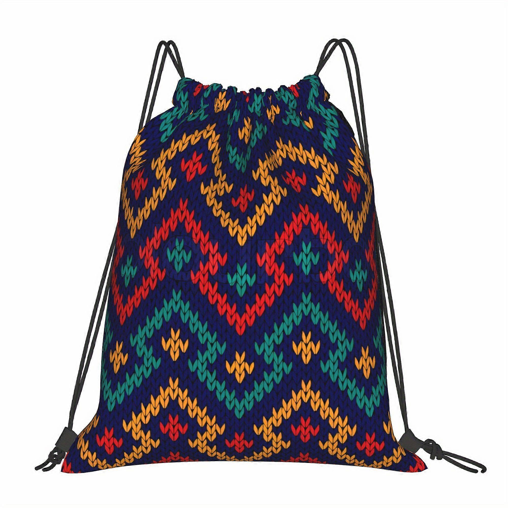 Knitted Pattern Drawstring Bags-Dwazs
