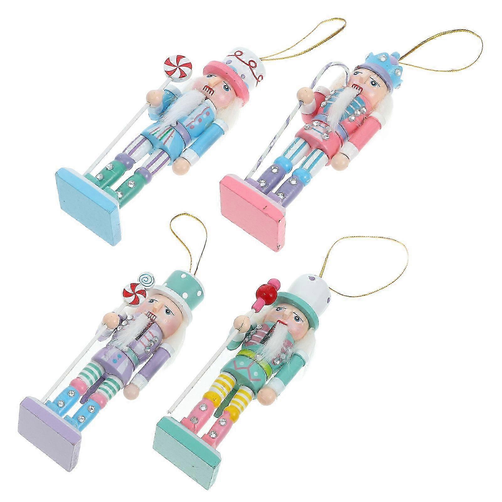 4Pcs Christmas Traditional Nutcracker Figure Desktop Nutcracker Statue Christmas Party Nutcracker