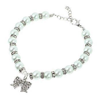 Pet Pearls Necklace Alloy Bowknot for Dog Use 2Pcs Elegant Necklaces