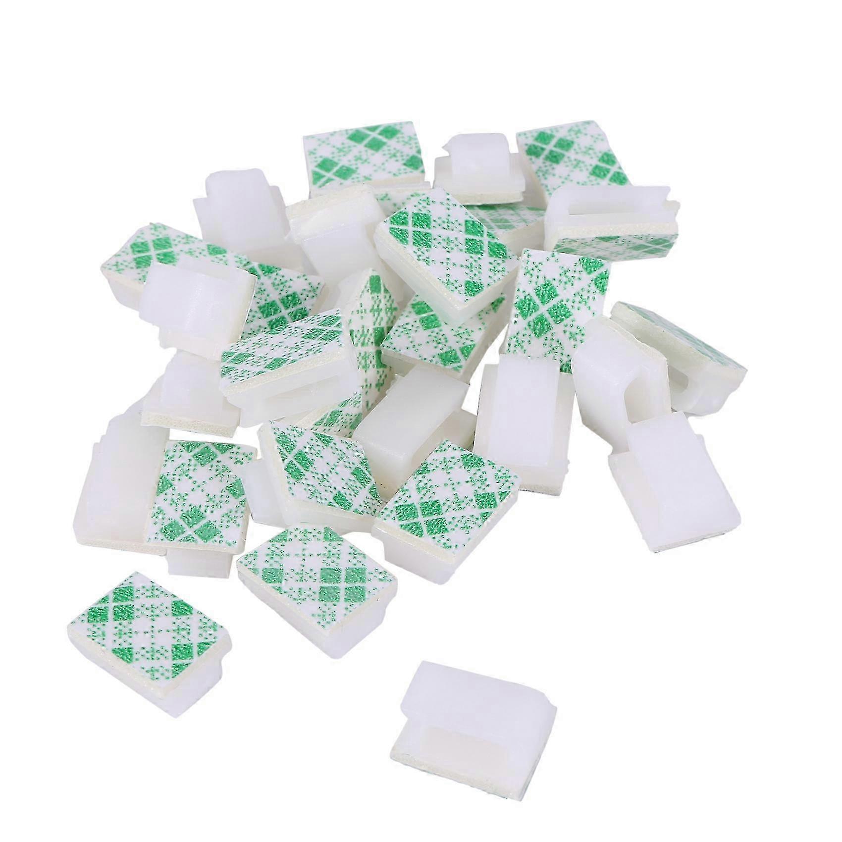 30x Cable holder Cable clip Cable clamp Self-adhesive white