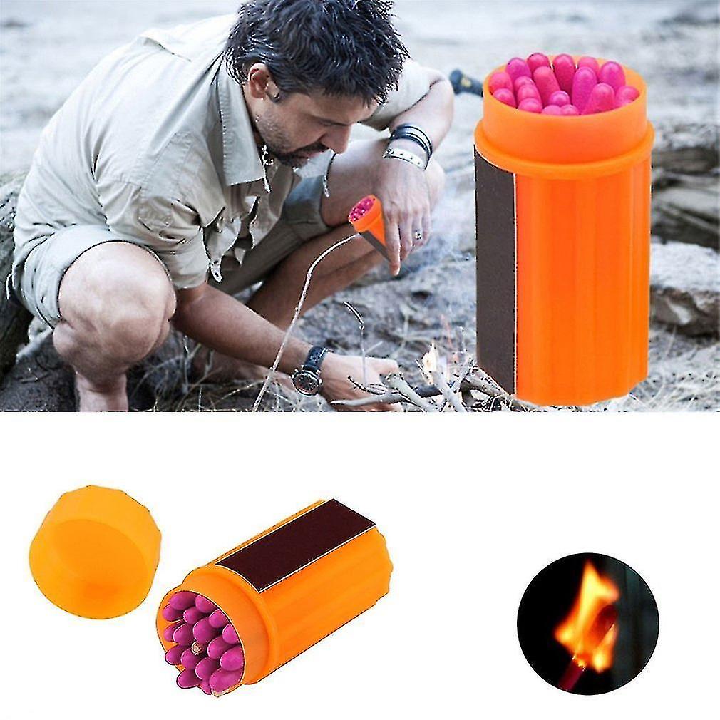 Outdoor Stormproof Windproof Waterproof Matches Kit Orange Case 20 Matches