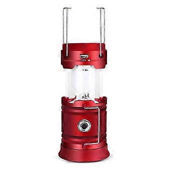 USB rechargeable LED lantern, powerful camping lamp, waterproof (red)