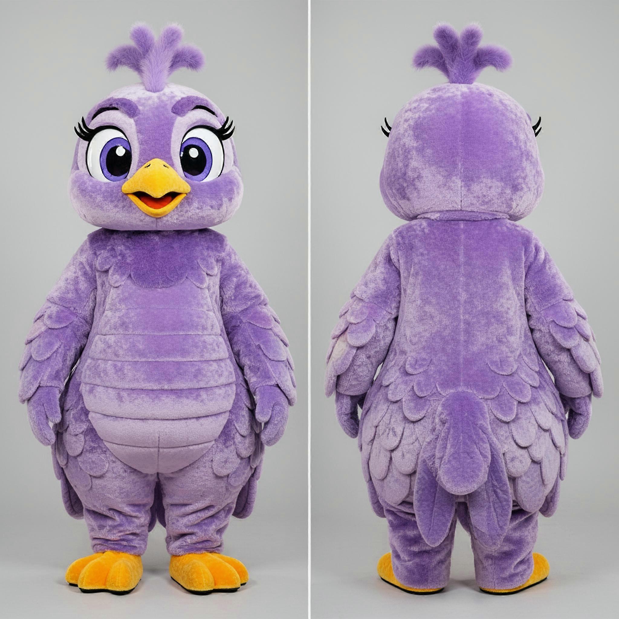 MASTICOT Lavender Plush Feathered Pheasant Mascot